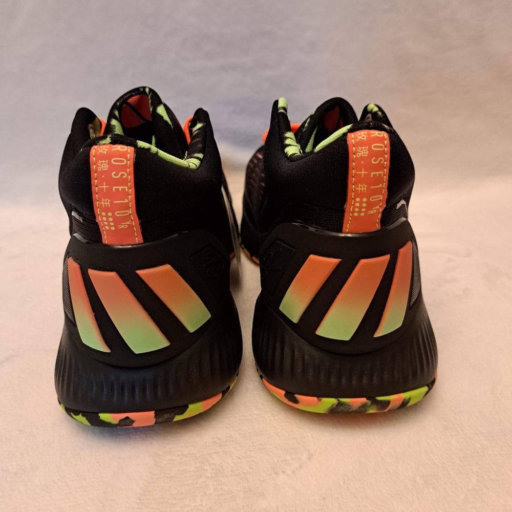 Adidas D Rose 10 'Signal Coral' Core Black/Signal Coral/Signal Green View 3